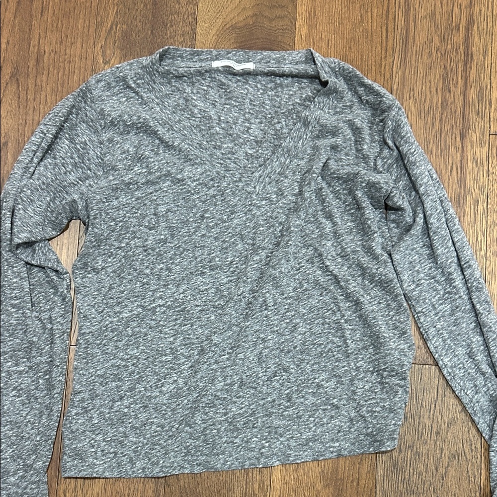 Perfectwhitetee Heather Gray Long Sleeve Top